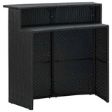 Vidaxl tuinbartafel 120x55x110 cm poly rattan zwart