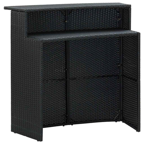 Vidaxl tuinbartafel 120x55x110 cm poly rattan zwart
