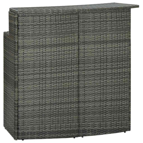 Vidaxl tuinbartafel 120x55x110 cm poly rattan grijs