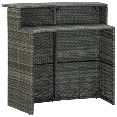 Vidaxl tuinbartafel 120x55x110 cm poly rattan grijs