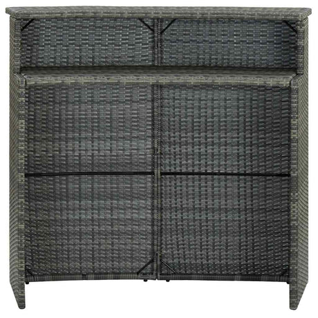 Vidaxl tuinbartafel 120x55x110 cm poly rattan grijs