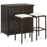 Vidaxl 3-delige barset poly rattan bruin
