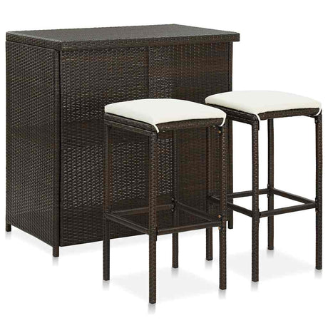 Vidaxl 3-delige barset poly rattan bruin