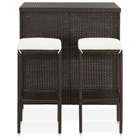 Vidaxl 3-delige barset poly rattan bruin
