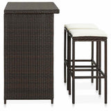Vidaxl 3-delige barset poly rattan bruin