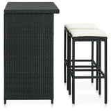 Vidaxl 3-delige barset poly rattan zwart