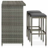 Vidaxl 3-delige barset poly rattan grijs