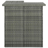 Vidaxl hoekbartafel 100x50x105 cm poly rattan grijs