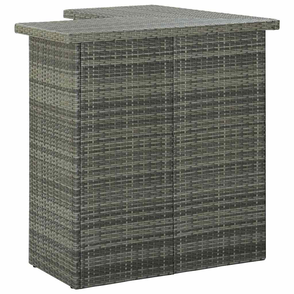 Vidaxl hoekbartafel 100x50x105 cm poly rattan grijs