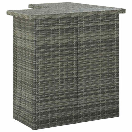 Vidaxl hoekbartafel 100x50x105 cm poly rattan grijs