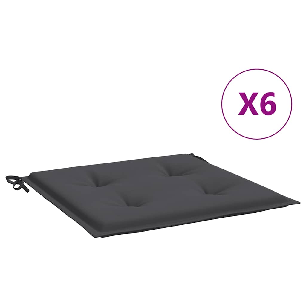 Vidaxl Gartenstuhlkissen 6 Stcs 40x40x4 cm Oxford Stoffanthrazit -gelöscht