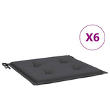 Vidaxl Gartenstuhlkissen 6 Stcs 40x40x4 cm Oxford Stoffanthrazit -gelöscht