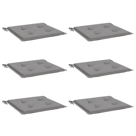 Vidaxl Gartenstuhlkissen 6 Stcs 40x40x4 cm Oxford Stoff grau