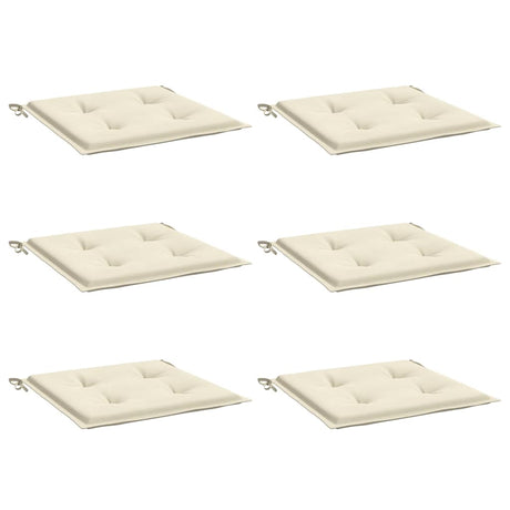 Vidaxl Gartenstuhlkissen 6 Stcs 40x40x4 cm Oxford Stoff Crème -Colored