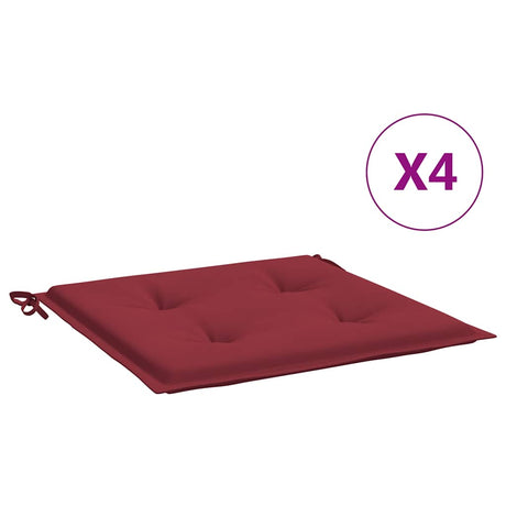Vidaxl Gartenstuhl Kissen 4 ST 40x40x4 cm Oxford Stoff Wein rot