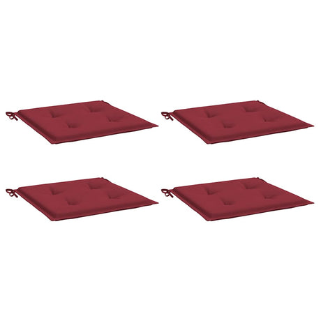 Vidaxl Gartenstuhl Kissen 4 ST 40x40x4 cm Oxford Stoff Wein rot