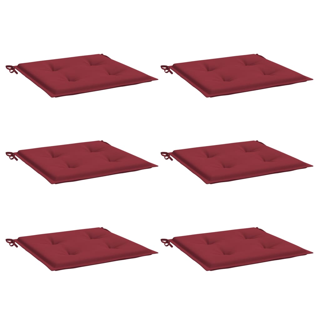 Vidaxl Garden Frea Poduszki 6 szt. 40x40x3 cm Oxford Fabric Wine Red