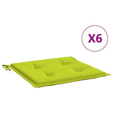 Vidaxl Gartenstuhlkissen 6 Stcs 40x40x4 cm Oxford Stoff hellgrün
