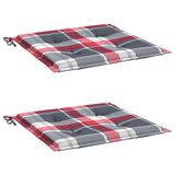 Vidaxl tuinstoelkussens 2 st 40x40x4 cm oxford stof ruitpatroon rood