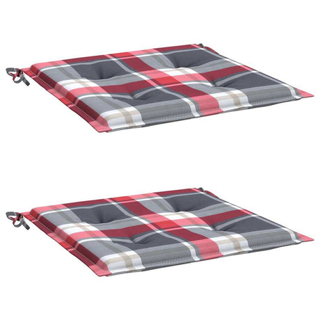 Vidaxl tuinstoelkussens 2 st 40x40x4 cm oxford stof ruitpatroon rood