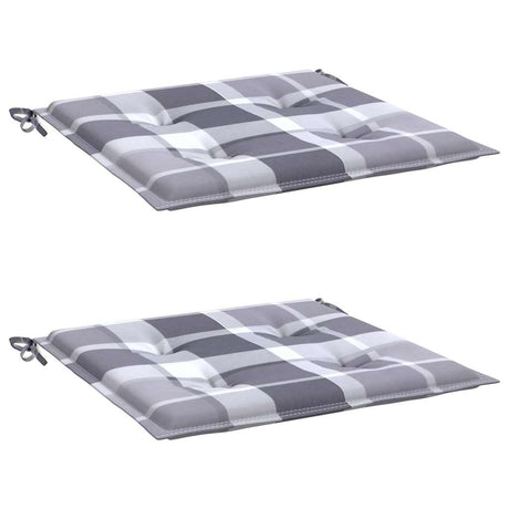 Vidaxl tuinstoelkussens 2 st 40x40x4 cm oxford stof ruitpatroon grijs