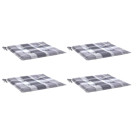 Vidaxl tuinstoelkussens 4 st 40x40x4 cm oxford stof ruitpatroon grijs