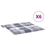 Vidaxl tuinstoelkussens 6 st 40x40x4 cm oxford stof ruitpatroon grijs