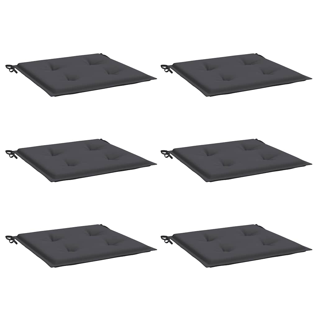 Vidaxl Gartenstuhlkissen 6 ST 50 x 50 x 4 cm Oxford Stoffanthrazit -gelöscht