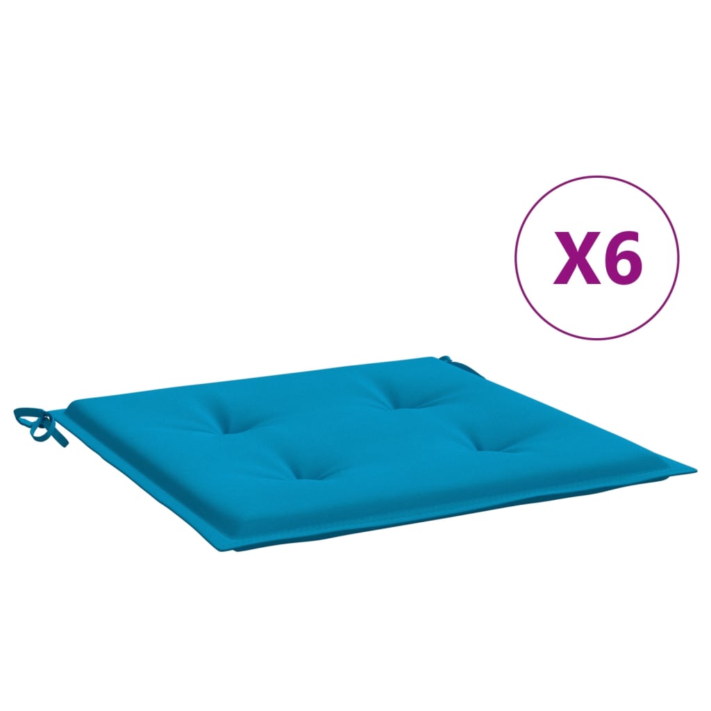 Vidaxl Gartenstuhl Kissen 6 ST 50x50x3 cm Oxford Stoff Blau