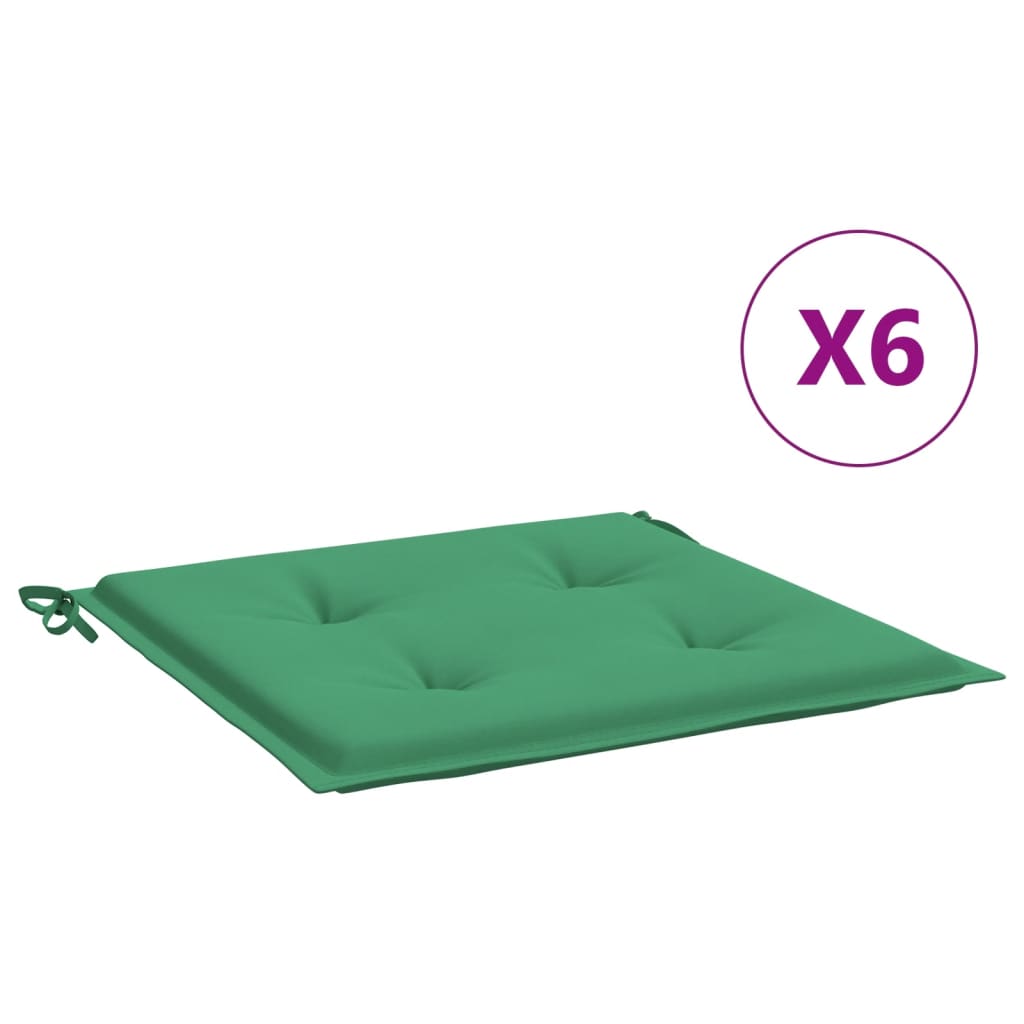 Vidaxl Garden krzesło Poduszki 6 St 50x50x3 Cm Oxford Tkanina zielona