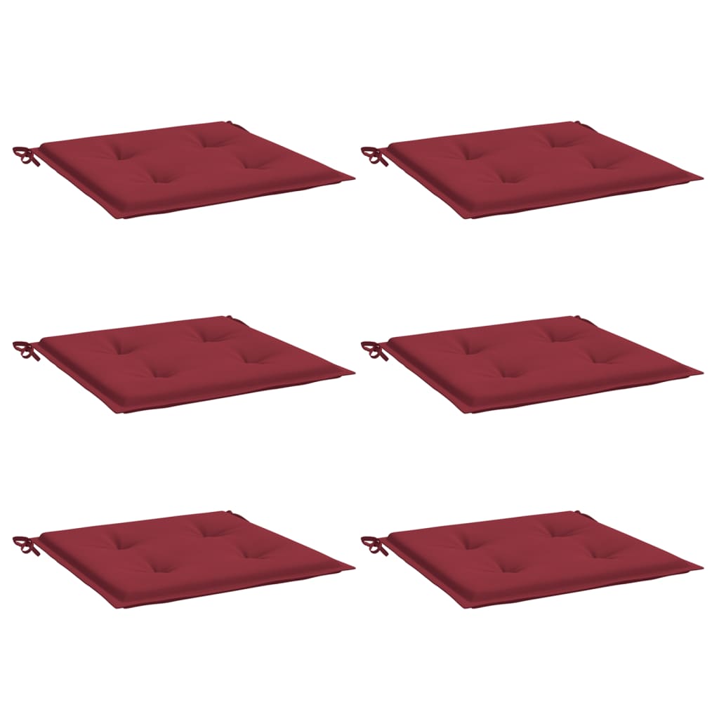 Vidaxl Garden Frea Poduszki 6 St 50x50x3 Cm Oxford Fabric Wine Red