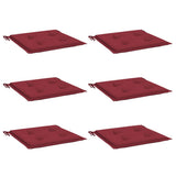 Vidaxl Gartenstuhl Kissen 6 ST 50 x 50 x 3 cm Oxford Stoff Wein rot