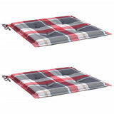 Vidaxl tuinstoelkussens 2 st 50x50x4 cm oxford stof ruitpatroon rood