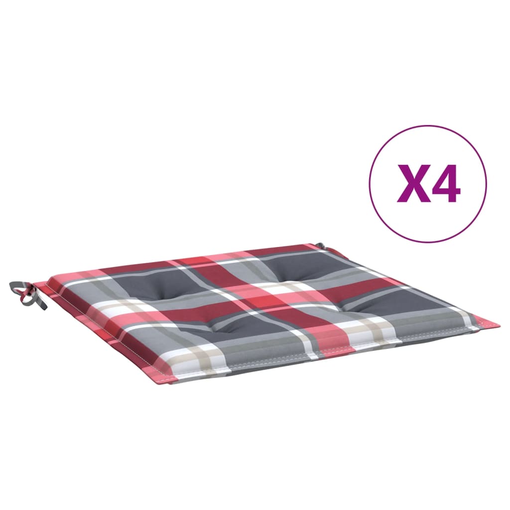 Vidaxl Gartenstuhl Kissen 4 ST 50 x 50 x 3 cm Oxford Stoff Diamond Muster rot