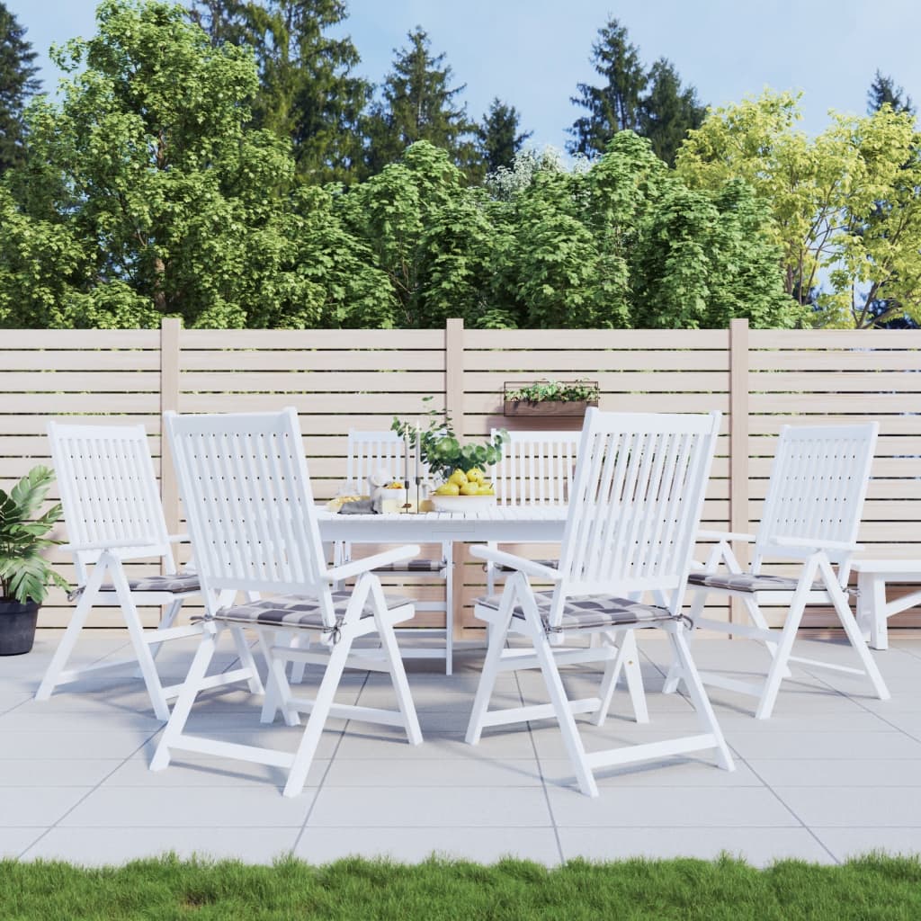 Vidaxl tuinstoelkussens 6 st 50x50x4 cm oxford stof ruitpatroon grijs