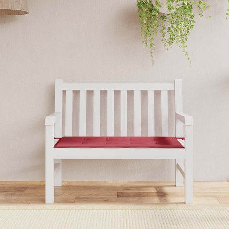 Vidaxl Gartenbank Kissen 120x50x4 cm Oxford Stoff Wein rot