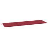 Vidaxl Garden Bench Kissen 180x50x3 cm Oxford Stoff Wein rot