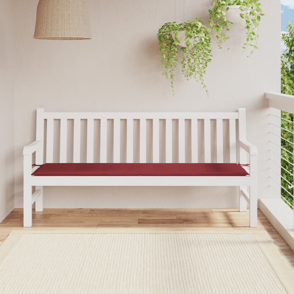 Vidaxl Garden Bench polštář 180x50x3 cm Oxford Fabric víno červené