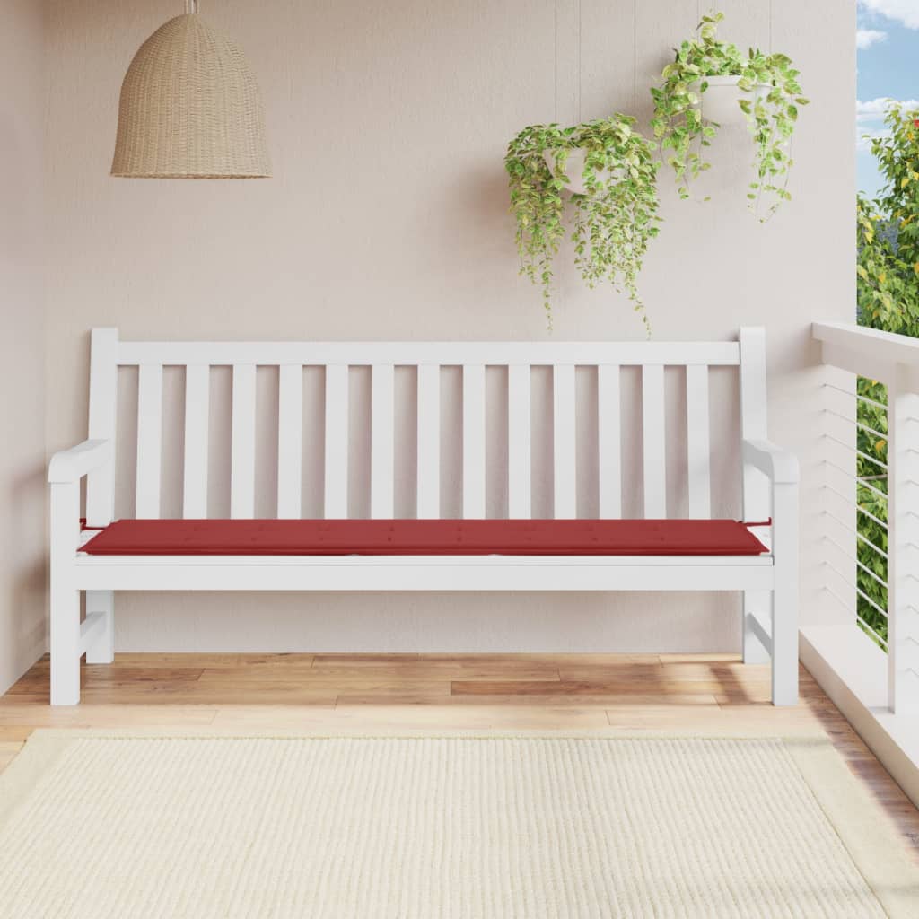 Vidaxl Garden Bench Podusza 200x50x3 Cm Oxford Fabric Wine Red