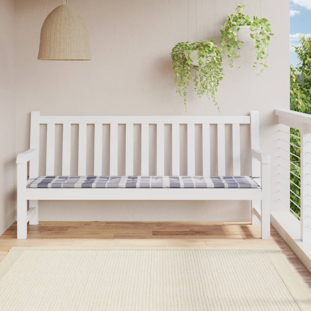 Vidaxl Garden Bench Poduszka 200x50x3 Cm Oxford Fabric Diamond Wzór szary