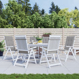 Vidaxl Gartenstuhl Kissen 6 St. hoher Rücken 120x50x3 cm Stoff grau