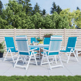 Vidaxl Gartenstuhl Kissen 6 St. hoher Rücken 120x50x3 cm Stoff Blau