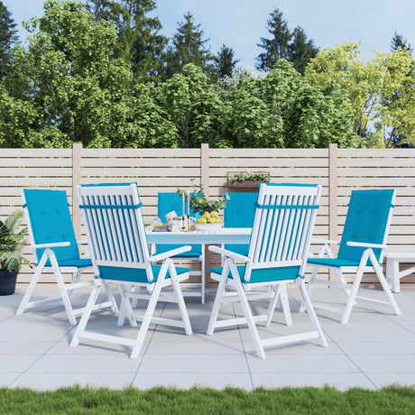 Vidaxl Gartenstuhl Kissen 6 St. hoher Rücken 120x50x3 cm Stoff Blau