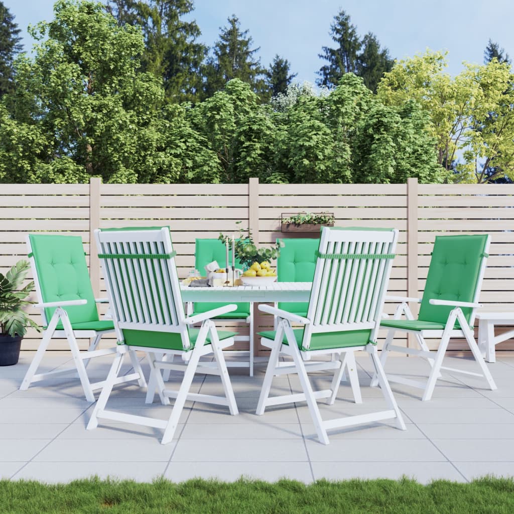 Vidaxl Gartenstuhlkissen 6 St. hoher Rücken 120x50x3 cm Stoff grün