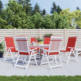 Vidaxl Gartenstuhl Kissen 6 St. hoher Rücken 120x50x3 cm Stoff rot