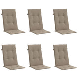 Vidaxl Gartenstuhlkissen 6 St. High Rücken 120x50x3 cm Stofftaupe