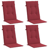Vidaxl Gartenstuhl Kissen 4 St. hoher Rücken 120x50x3 cm Stoff Wein rot