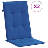 Vidaxl Gartenstuhl Kissen 2 St hoher Rücken 120x50x3 cm Stoff Royal Blue