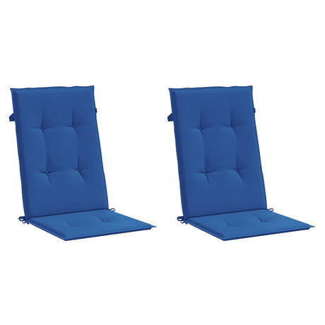 Vidaxl Gartenstuhl Kissen 2 St hoher Rücken 120x50x3 cm Stoff Royal Blue