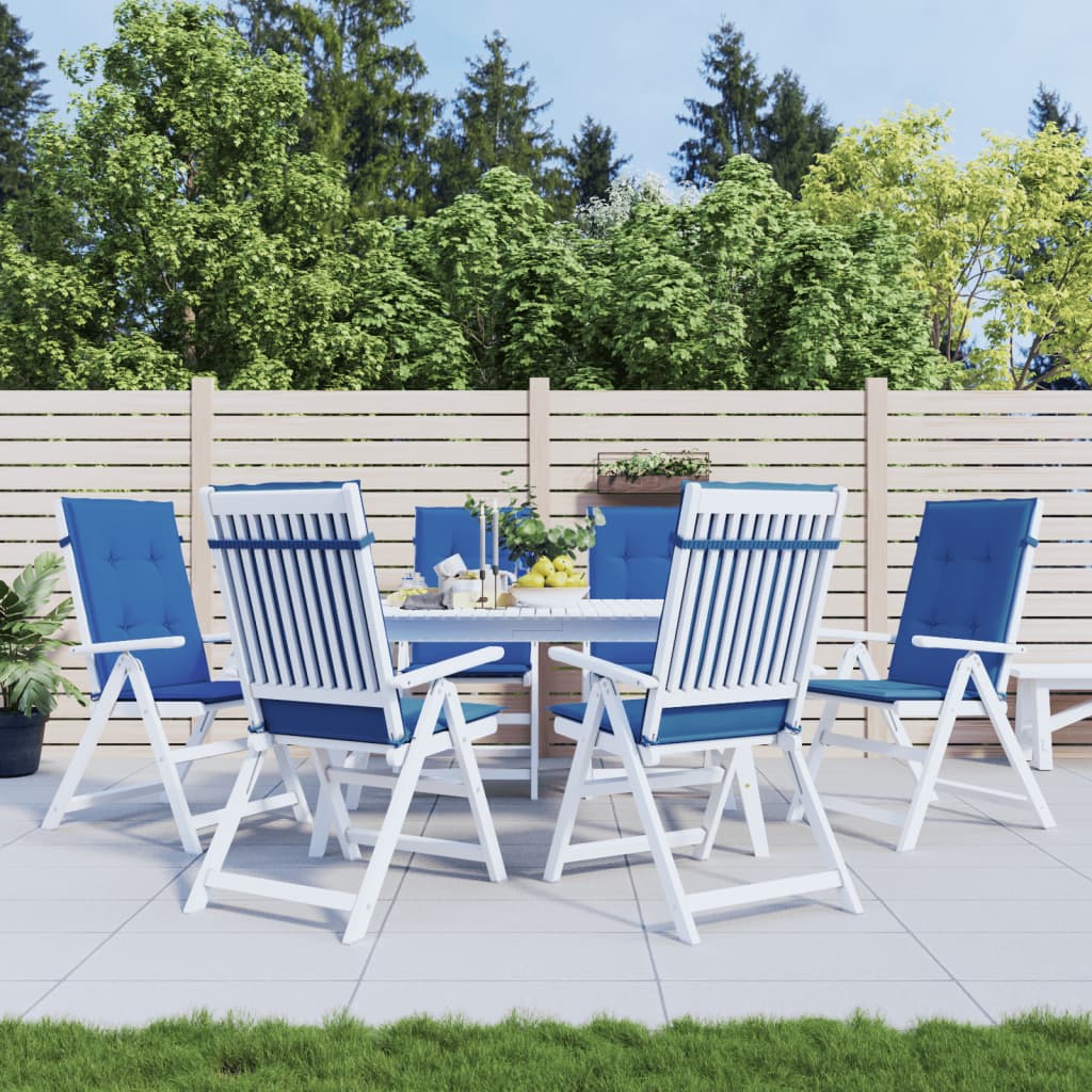 Vidaxl Gartenstuhl Kissen 6 St. High Back 120x50x3 cm Stoff Royal Blue